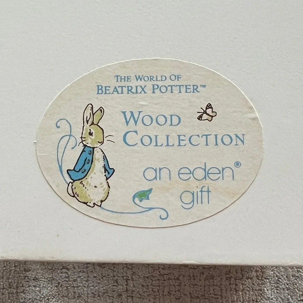 Beatrix Potter Peter Rabbit Wood Tissue Box Cover Eden Wood Collection White